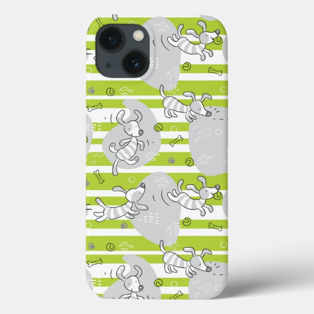 Coques Case-Mate iPhone chien jouant arrière - plan motif (Verso)