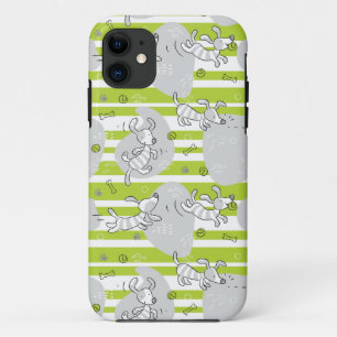 Coques Pour iPhone chien jouant l'arrière - plan de motif