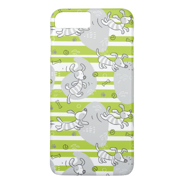 Coques Case-Mate iPhone chien jouant l'arrière - plan de motif (Dos)