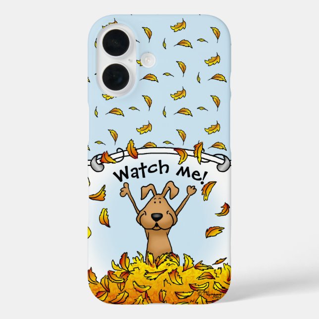 Coques Case-Mate iPhone Chien Jouer dans un seau de feuilles d'automne - A (Verso)