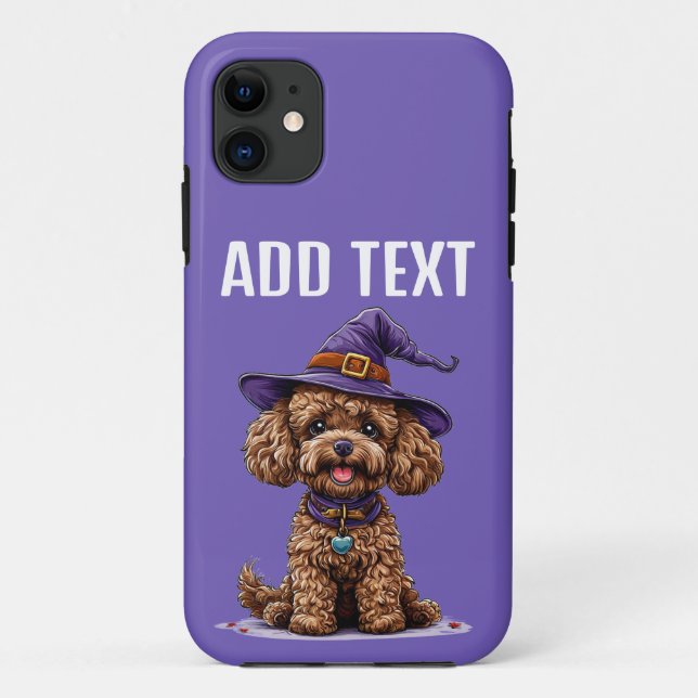 Coques Case-Mate iPhone Chien joyeux portant un chapeau de sorcière (Dos)