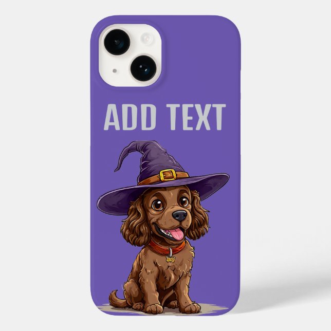 Coques Case-Mate iPhone Chien joyeux portant un chapeau de sorcière (Verso)