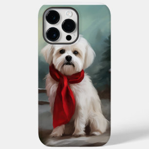 Coque Case-Mate iPhone Chien maltais à Noël de neige