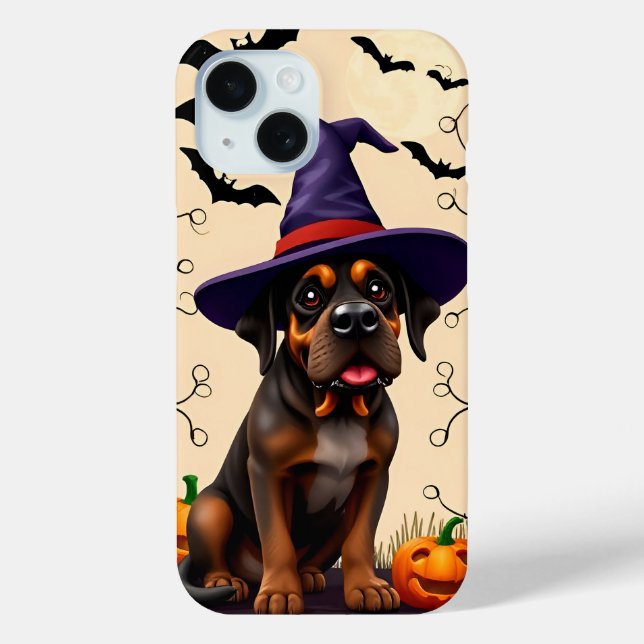 Coques Case-Mate iPhone Chien mignon avec chapeau de sorcière (Verso)