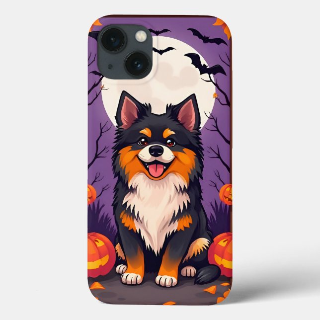 Coques Case-Mate iPhone Chien mignon avec décorations d'Halloween (Verso)