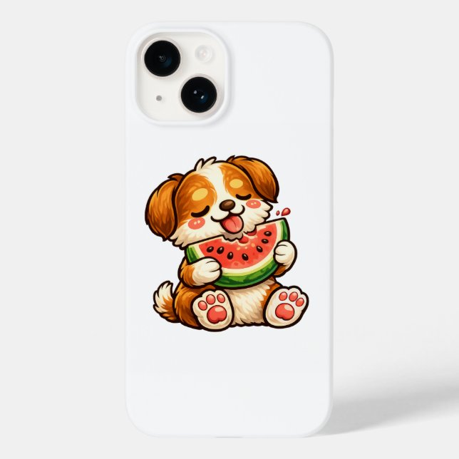 Coques Case-Mate iPhone Chien mignon pastèque (Verso)