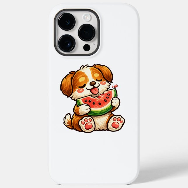 Coques Case-Mate iPhone Chien mignon pastèque (Verso)
