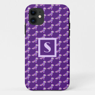 Case-Mate iPhone Case Chien mou de Shihpote violet silhouette Monogramme