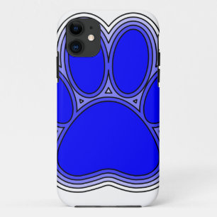 Coques Pour iPhone Chien Paw En Bleu Avec Contours