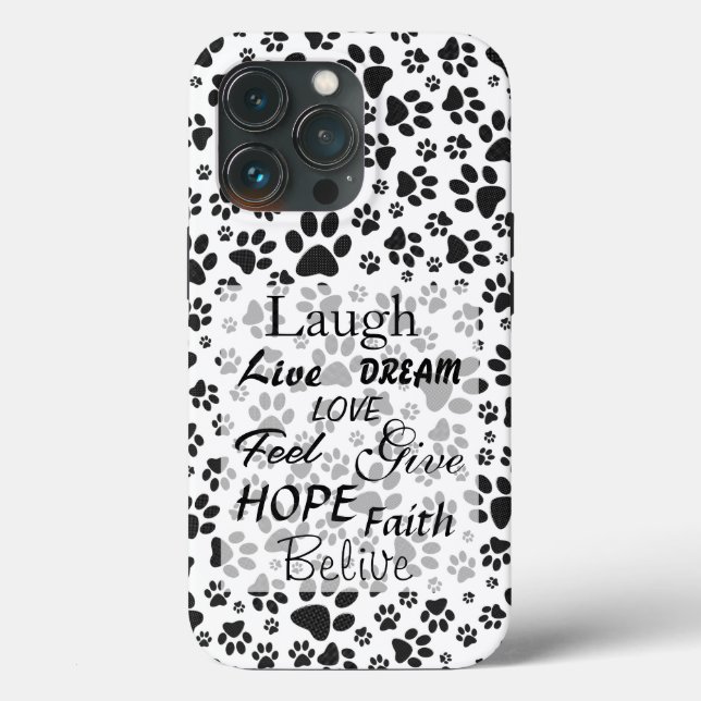 Coques Case-Mate iPhone Chien Paws noir et blanc Polka Dot Coque-Mate iPho (Verso)