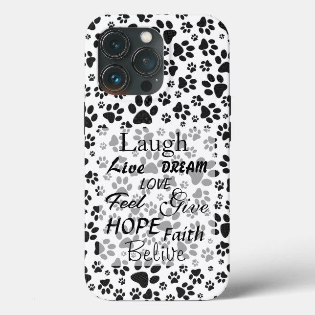 Coques Case-Mate iPhone Chien Paws noir et blanc Polka Dot Coque-Mate iPho (Verso)
