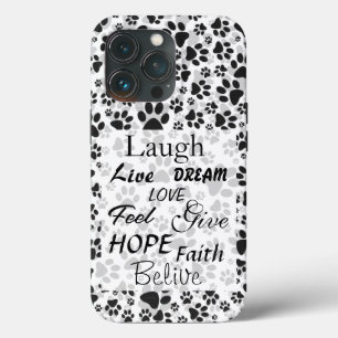 Case-Mate iPhone Case Chien Paws noir et blanc Polka Dot Coque-Mate iPho