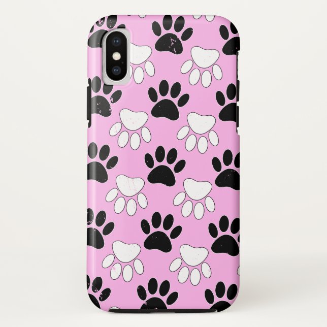 Coques Case-Mate iPhone Chien Paws Sur Arrière - plan Rose (Dos)