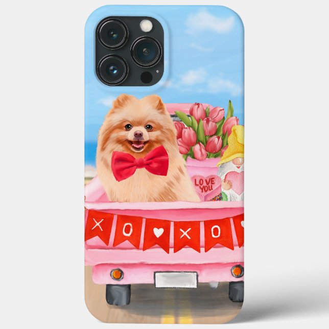 Coques Case-Mate iPhone Chien Poméranie Jour de la Saint-Valentin Camion C (Verso)