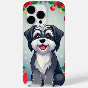 Coque Case-Mate iPhone Chien posant parmi les décorations de Noël festive