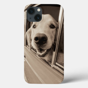 iPhone 13 Coque Chien regardant dehors une fenêtre de voiture