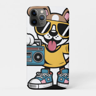 Case-Mate iPhone Case Chien rétro hip hop : Chiot de dessin animé cool
