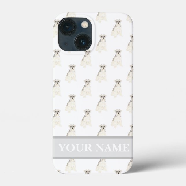 Coques Case-Mate iPhone Chien Schnauzer gris et blanc personnalisé (Verso)