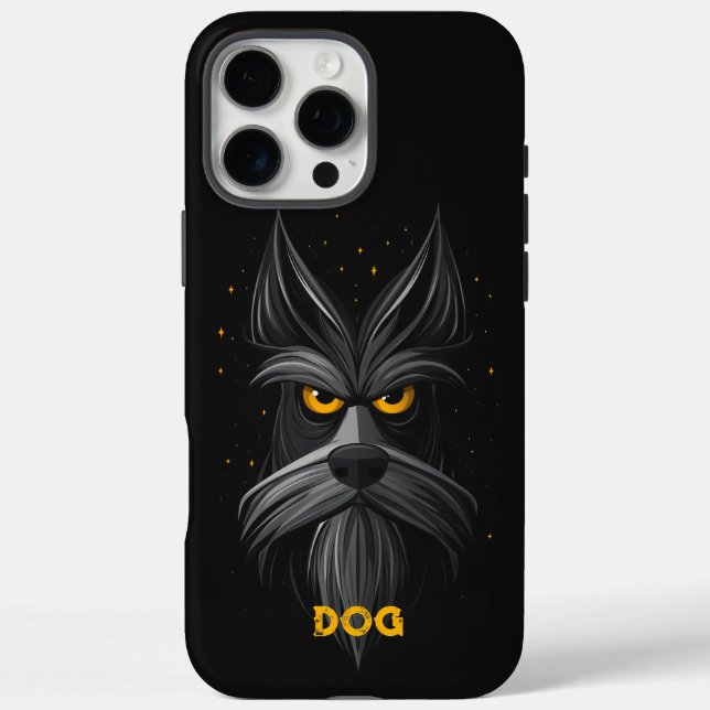 Coques Case-Mate iPhone Chien Schnauzer noir en colère (Verso)