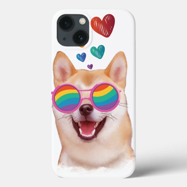 Coques Case-Mate iPhone Chien Shiba Inu avec coeurs Saint-Valentin (Verso)
