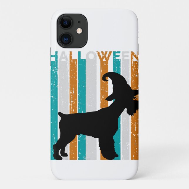 Coques Case-Mate iPhone Chien Silhouette Schnauzer Halloween | Cool orange (Dos)