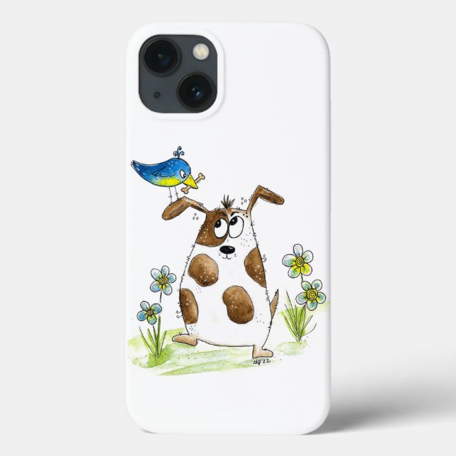 Coques Case-Mate iPhone Chien tacheté avec un oiseau (Verso)