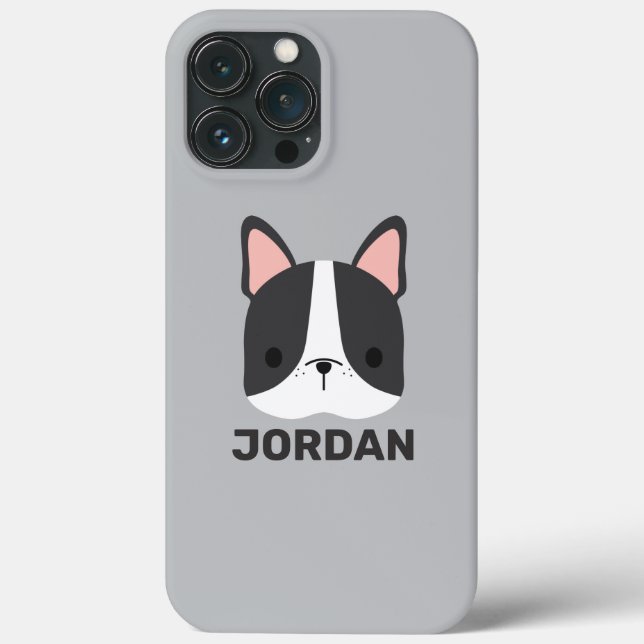 Coques Case-Mate iPhone Chien-taureau français mignon avec nom personnalis (Verso)