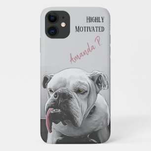 Case-Mate iPhone Case Chien taureau très motivé avec langue rose