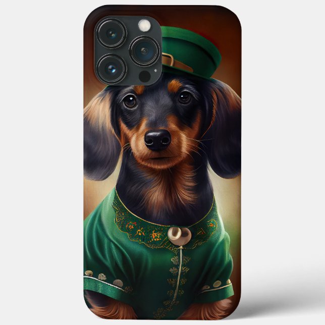 Coques Case-Mate iPhone Chien Teckel habillé pour la Saint-Patrick (Verso)