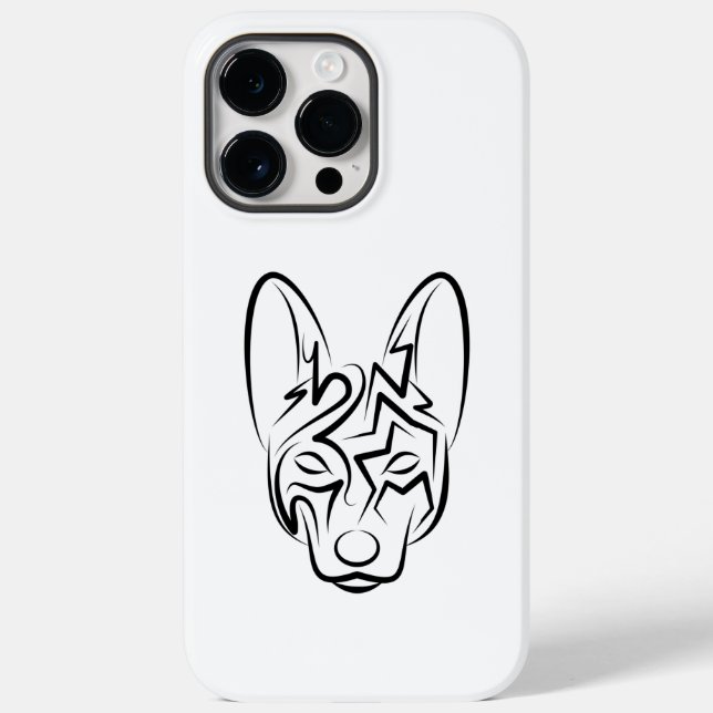 Coques Case-Mate iPhone Chien tribal noir et blanc (Verso)
