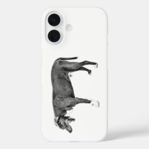 Coque Pour iPhone 16 Chien vue latérale minimale—Monochrome urbain