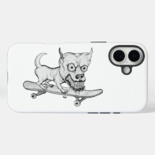 Coque Pour iPhone 16 Plus Chien zombie, mon petit chien adorable sur skatebo