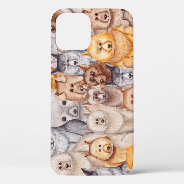 Coques Case-Mate iPhone Chiens Aquarellés : Whimsical Seamless Fun (Verso)