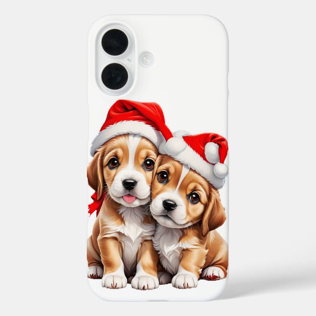 Coques Case-Mate iPhone Chiens chiots de Noël (Verso)