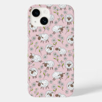 Chiens de comptage sur coton bonbon rose