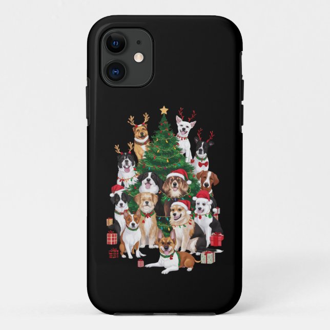 Coques Case-Mate iPhone Chiens de Noël Amateur de Chien Fête Maman de Chie (Dos)