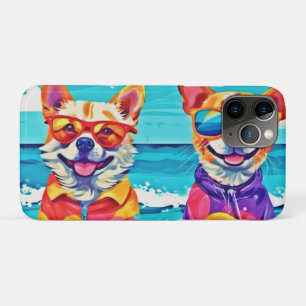 Case-Mate iPhone Case Chiens de plage ensoleillés : Peinture colorée