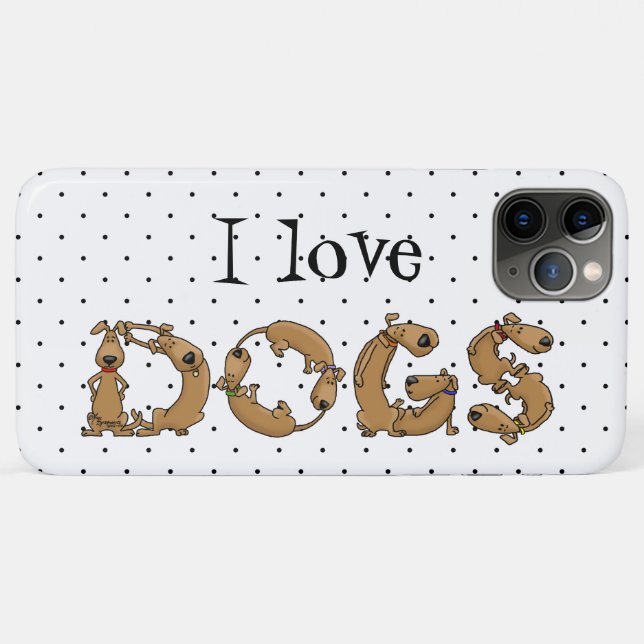 Coques Case-Mate iPhone CHIENS épelés dans de jolies lettres de chien drôl (Dos (Horizontal))