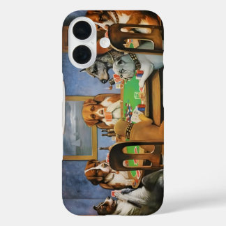 Coque Pour iPhone 16 Chiens jouant au Poker par Cassius Marcellus Cooli