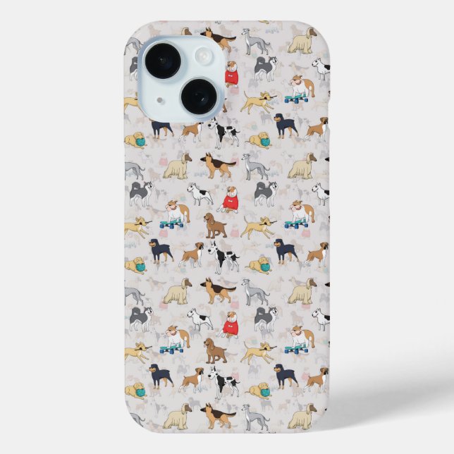 Coques Case-Mate iPhone Chiens mignons Design Motif Blanc (Verso)