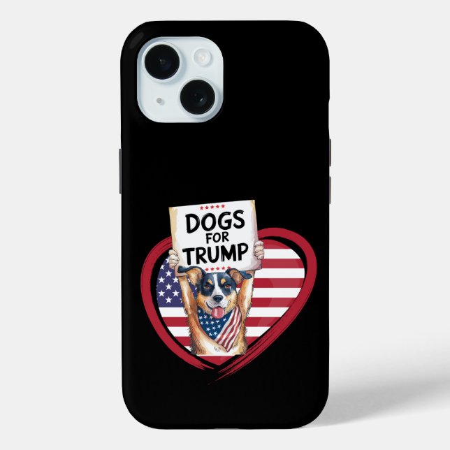 Coques Case-Mate iPhone Chiens pour Trump : Patriots à la mâchoire (Verso)