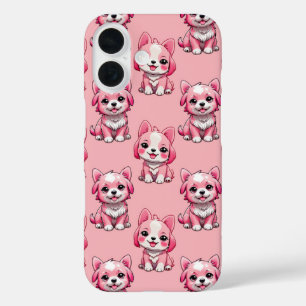 Coque Pour iPhone 16 Chiens roses mignons