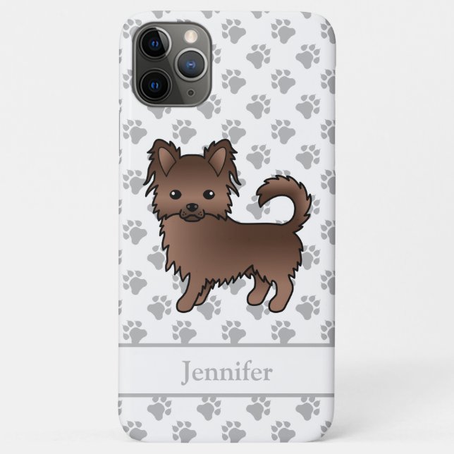 Coques Case-Mate iPhone Chihuahua à longs poils au chocolat Dessin animé d (Dos)