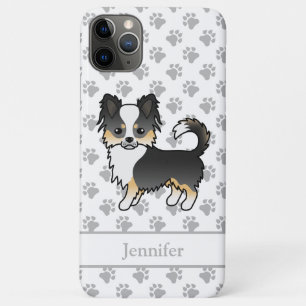 Case-Mate iPhone Case Chihuahua à manteaul long tri-couleurs noir Dessin