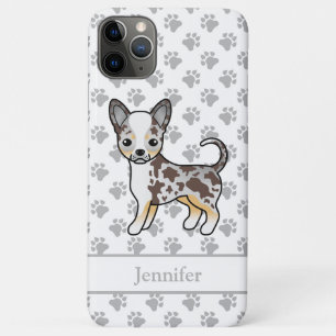 Case-Mate iPhone Case Chihuahua à poil lisse Merle Chocolat Chien & Nom