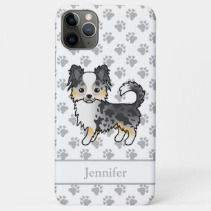 Case-Mate iPhone Case Chihuahua à poil long Blue Merle Dessin animé de c