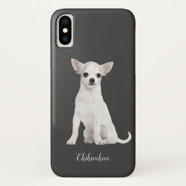 Coques Case-Mate iPhone Chihuahua Aquarelle Chien blanc (Dos)