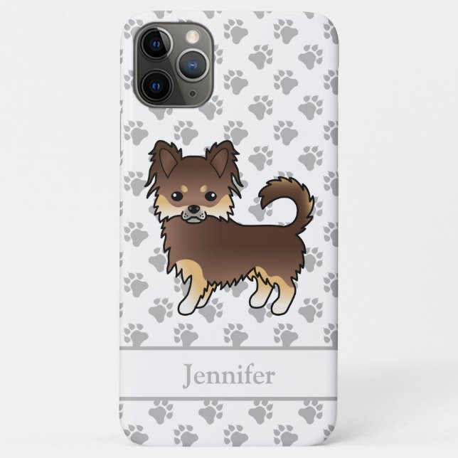 Coques Case-Mate iPhone Chihuahua Chocolat Et Brun Clair À Poils Longs Et  (Dos)