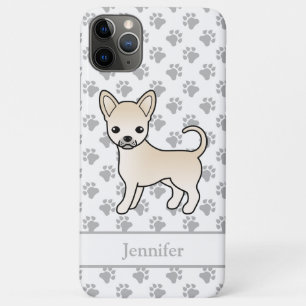 Case-Mate iPhone Case Chihuahua de dessin animé à poil lisse crème & nom