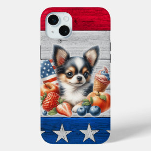 Coque Case-Mate iPhone Chihuahua Patriotique Fruit USA Long Hair Chihuahu